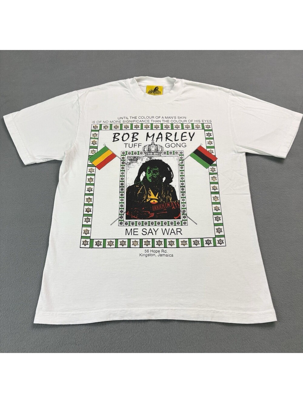 Online Ceramics Bob Marley Me Say War T Shirt Size Small White
